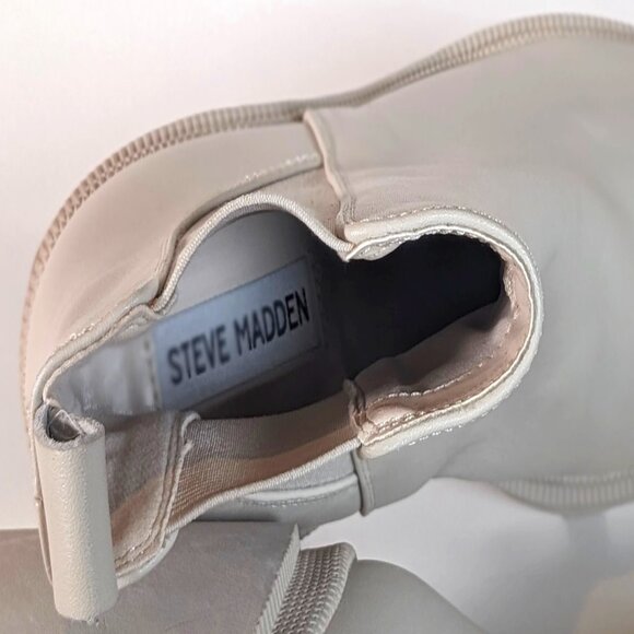 Steve Madden Women's Cream Ankle High Boots - Size 8.5M. Nice comfy heels - Picture 5 of 6